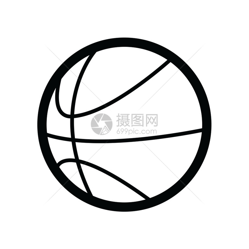 以白色背景孤立的篮球运动象征图片