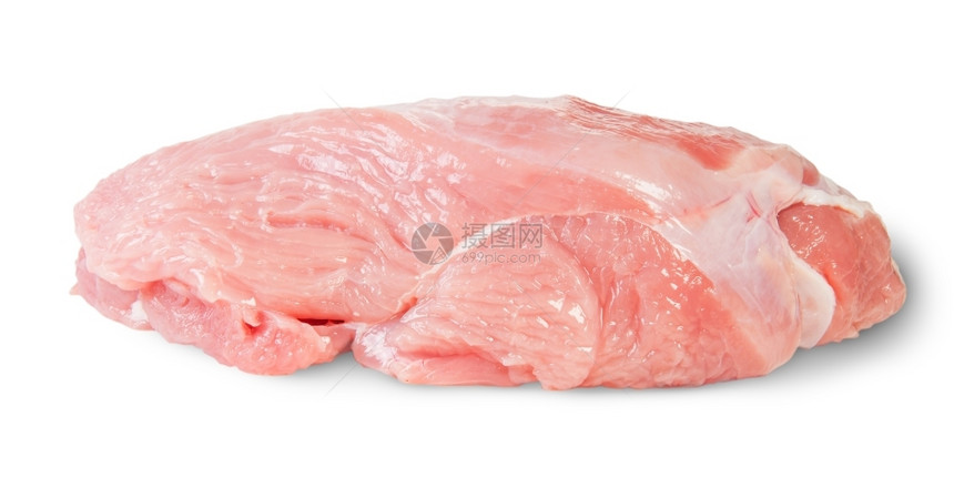 可口生Raw土耳其肉类孤立于白种背景去皮图片