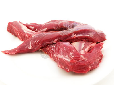 牛排食物骨原生肉红白底图片