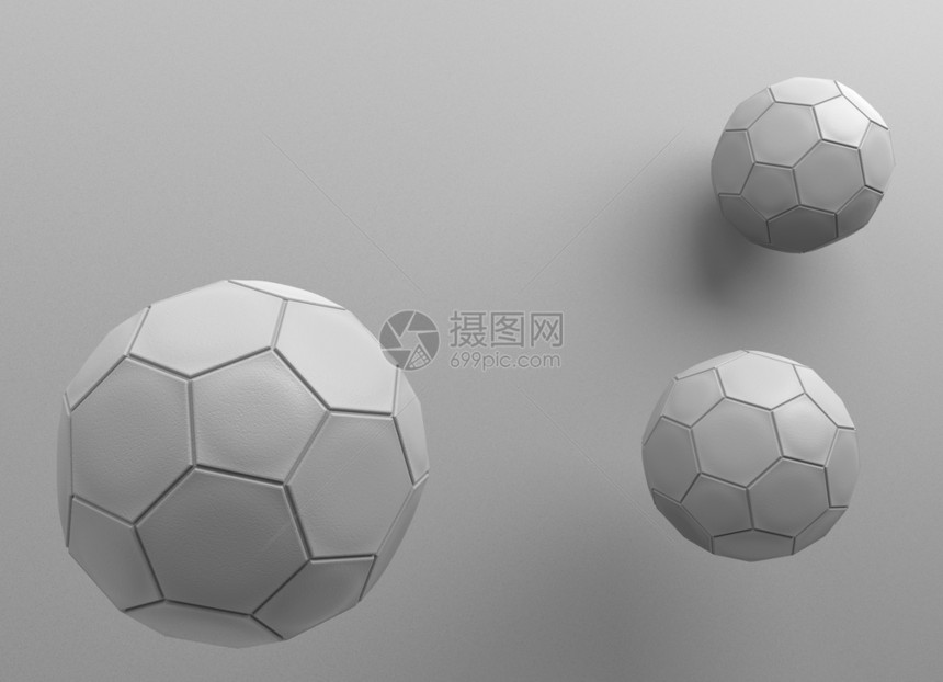 游戏闲暇渲染3d提供三场灰墙为背景的皮革足球图片