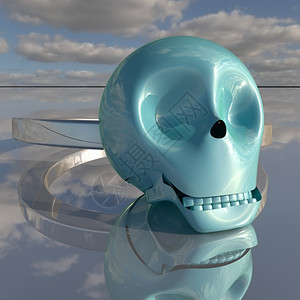 人类药物环头骨反射表面3D闪亮的图片
