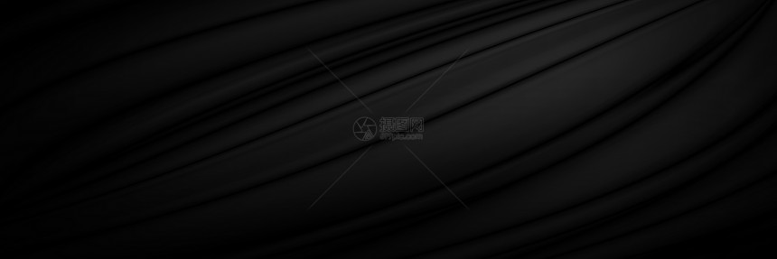 缎纺织品带有复制空间的黑布背景柔软图片