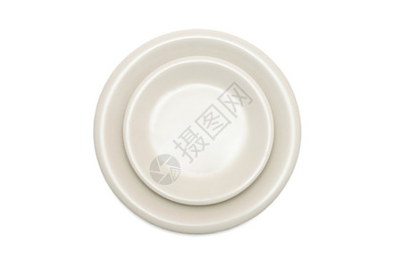 瓷碟子白色的简单普通米饭餐盘和碟子绝缘顶端视线干净的设计图片