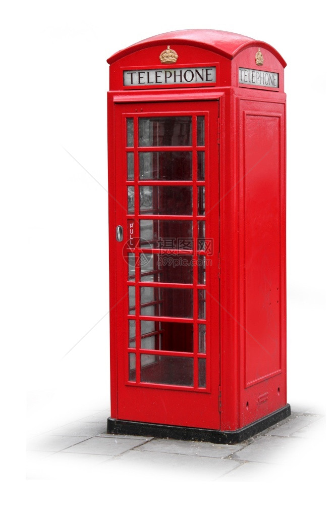 联合王国伦敦古老的红色电话亭孤立在联合王国伦敦的白色红电话亭盒子上伟大的城市称呼图片