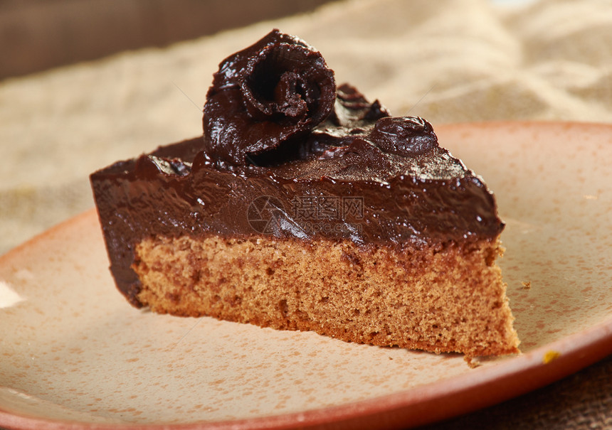 目的自制巧克力布朗尼甜点糕贴上饮食图片