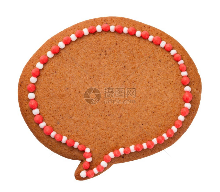 棕色的白蛋糕圣诞姜饼口音云cookcookie孤立于白色背景图片