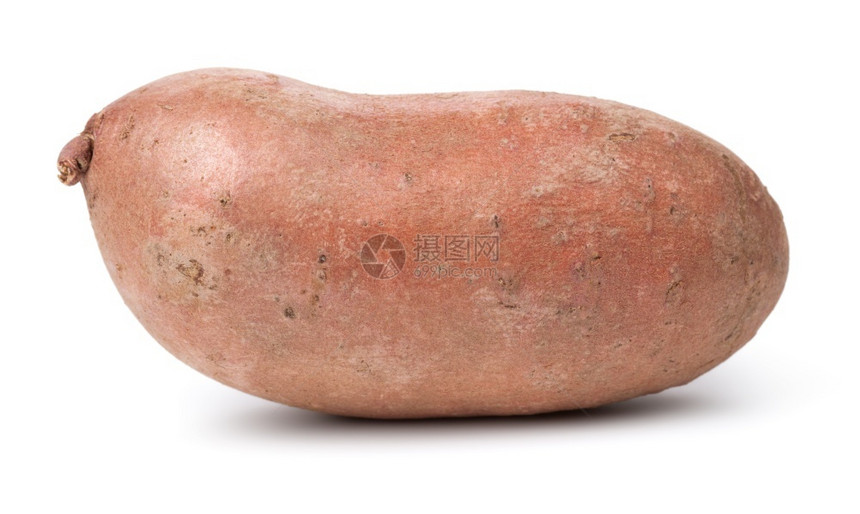 蔬菜素食主义者健康的甜土豆孤立于白色背景中巴塔斯图片