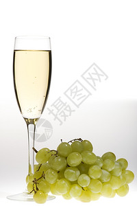 水晶杯素材喜庆的灰色物体带葡萄的香槟杯气泡设计图片
