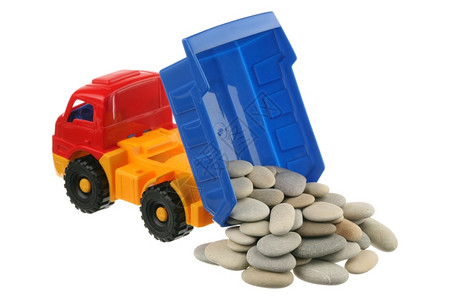 货物白色的方法卡车上石头背景图片