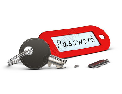 断开密钥带有红色键环和白背景无安全密码的单词隐私黑客损坏的图片