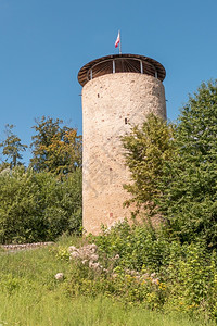 结构体旅行废墟塔BurgLowenstein建筑学高清图片