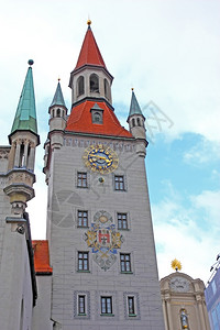 文化哥特慕尼黑时钟旧市政厅塔博物馆图片