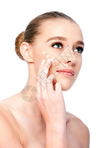 应用美貌佳人使运动式面部皮肤护理治疗奶油脸美丽的图片