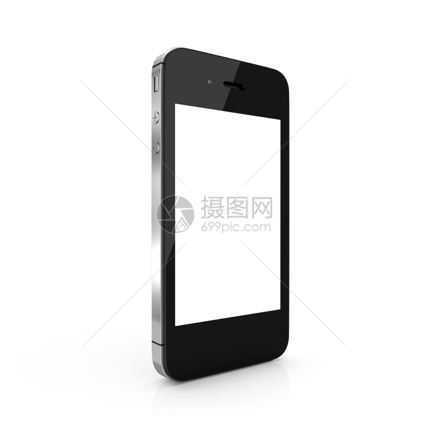 网络细胞展示白色背景上孤立的智能手机Smartphone图片