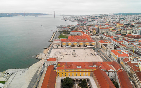 葡萄牙里斯本天线的空中观测图城市景首都老的图片