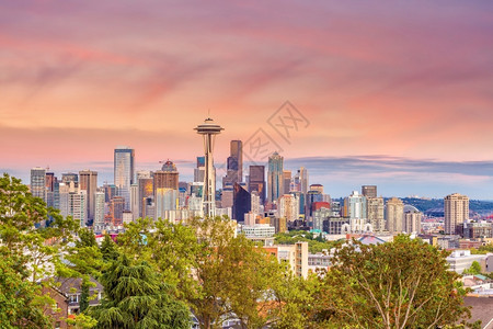 雷尼尔都会景观美国华盛顿州西雅图市中心天线城风景图片
