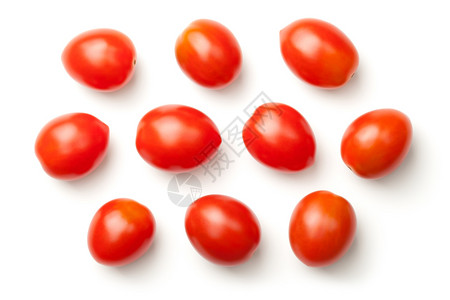 番茄李子多于白色背景上孤立的红辣椒樱桃西柿图片