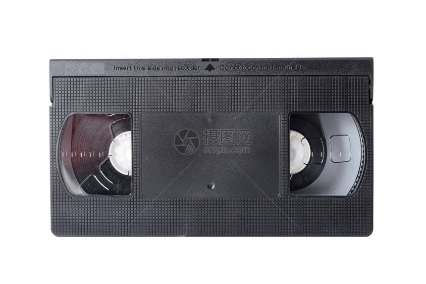 塑料白色的电影背景被孤立的旧黑色录影带图片