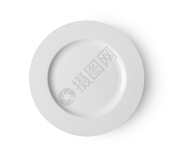 空白陶瓷圆板在色背状的顶视图中被孤立平坦的餐具食物图片