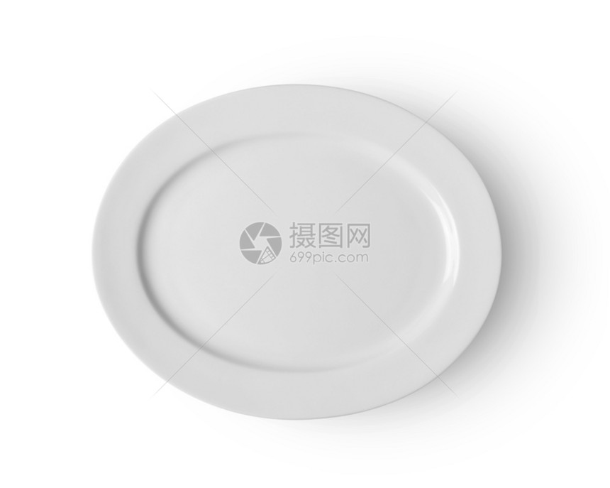 食物空白陶瓷圆板在色背状的顶视图中被孤立单身的干净图片