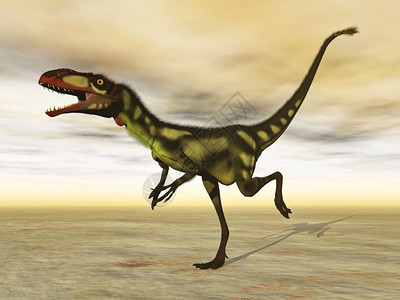 沙漠中的迪龙恐3D转化形象的灭绝动物图片