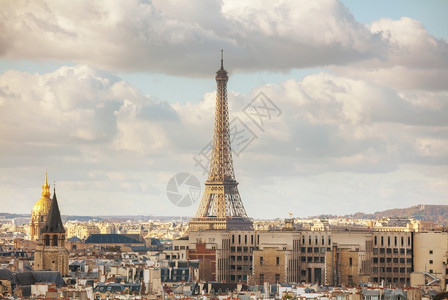 法语利用埃菲尔塔对巴黎的空中概览吸引力旅游图片