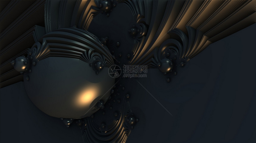 3d抽象几何构成数字艺术作品插图虚拟的渲染曲线图片