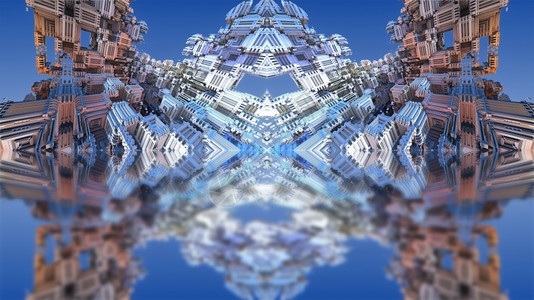现代的3d抽象几何构成数字艺术作品插图景观世界图片