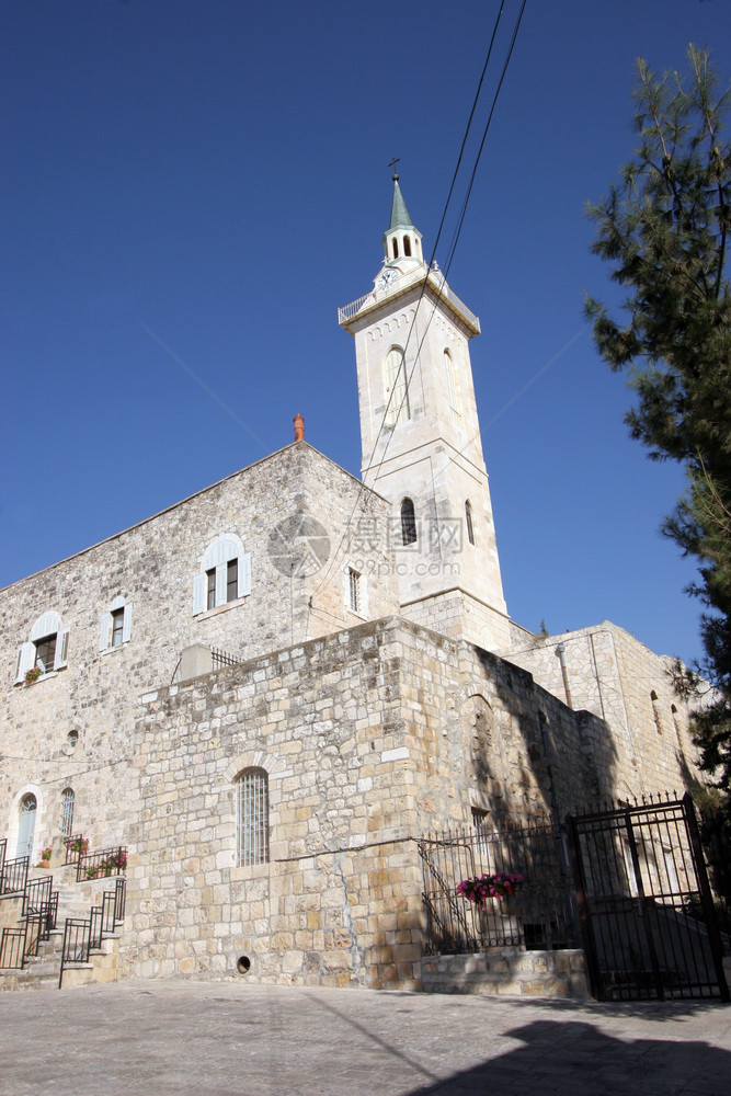 如画恩卡雷姆宗教的圣约翰浸信会教堂耶路撒冷EinKarem图片