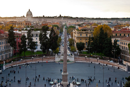 罗马人民广场以圣彼得为背景正方形桑图片