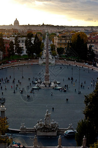 罗马建筑学桑人民广场以圣彼得为背景图片