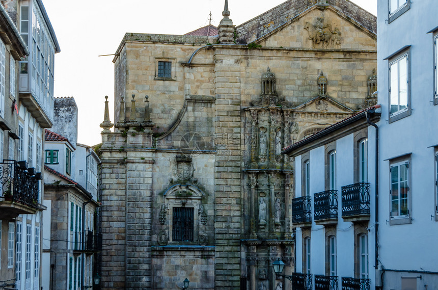 建筑的西班牙北部圣地亚哥德孔波斯特拉的建筑丰富多彩加利西亚图片