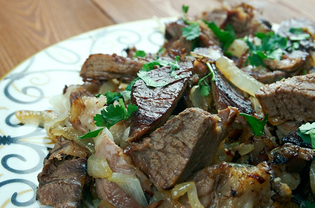 Kuurdak中亚特别是吉尔斯的传统肉碟库尔多克课程哈萨语图片