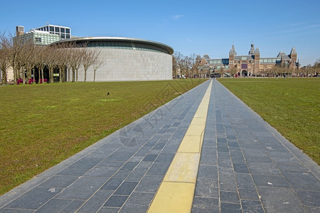 荷兰语欧罗巴在阿姆斯特丹的博物馆普林Rijksmuseum背景中首都图片