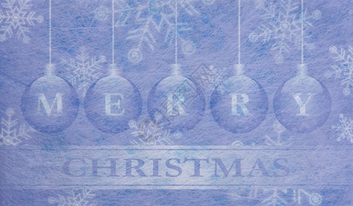 挫败灰色的纤维布蓝光亮薄膜和圣诞球还有快乐卡等词冰图片