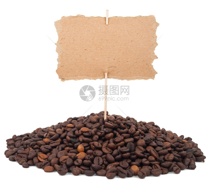 豆子咖啡和价格标签磨床饮料图片