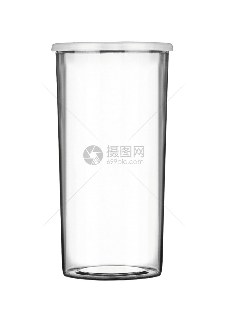 白色背景上的空玻璃杯图片