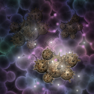 人类瘤三维以3D软件制成的癌细胞图片