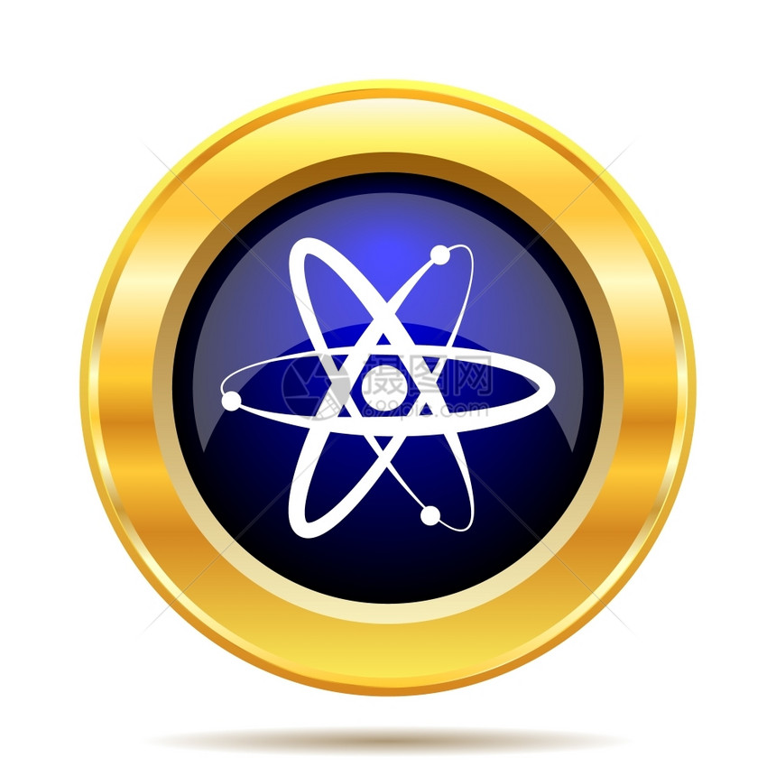 力量子白色背景上的原子图标Internet按钮商业图片