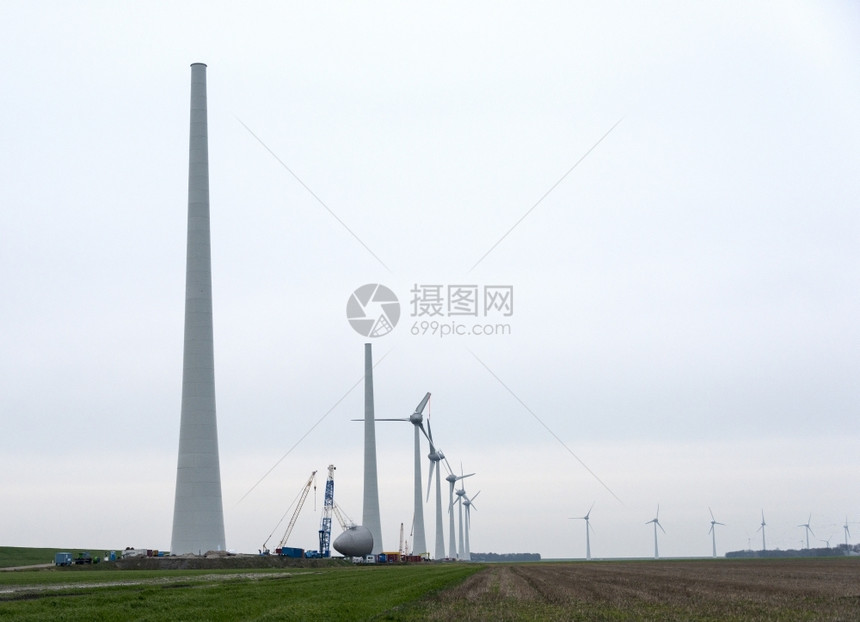 工程荷兰以北有一座新的发电涡轮机中心技术可再生图片