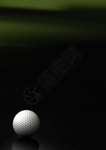 噪点扁平风黑色和绿背景上的高尔夫球特写图片顶部有噪点高尔夫球位于图像的左下角有文字和反射空间黑色和绿背景上的高尔夫球单身目剩下背景