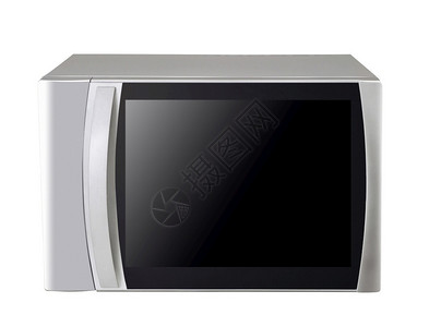 剪下生活防锈的在白色背景上孤立的微波Oven图片
