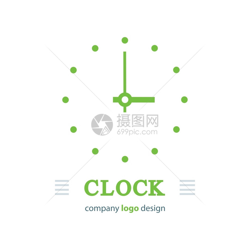 标识测量时钟徽设计绿色颜现代的图片