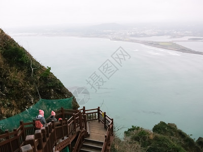 旅游脚步水南朝鲜济州山火岛图片