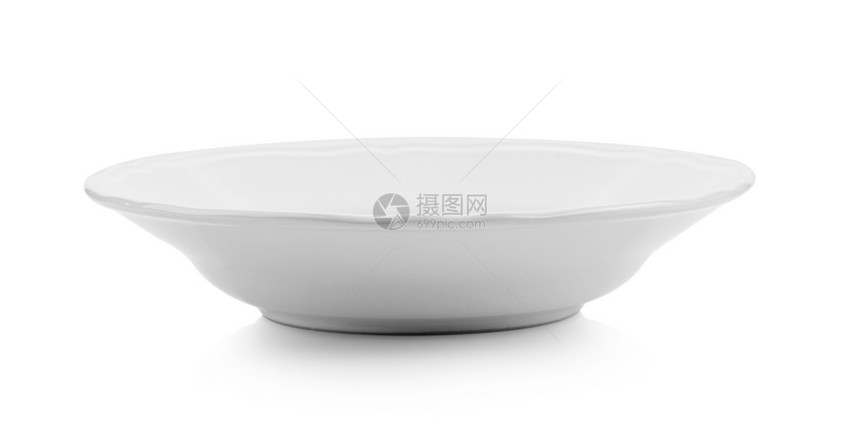 晚餐目的白色背景上孤立的空盘子午餐图片
