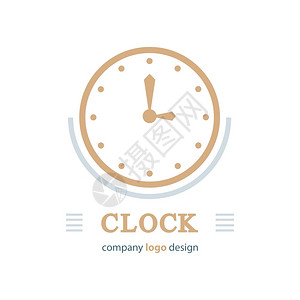 形象的手表橙时钟徽标模板褐色颜背景图片