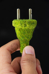 泰国环境的活力绿色电插头能源概念图片