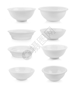 京瓷陶瓷汤碗干净的餐具空白色背景陶瓷碗设计图片