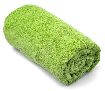 白色背景的一条毛巾干燥洗澡棉布图片
