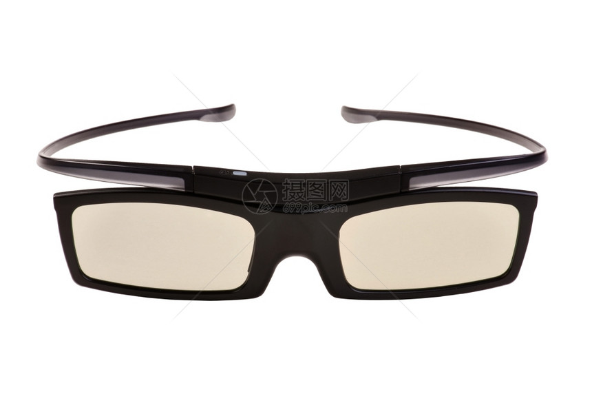 维度白色3D眼镜上的孤立对象视觉眼力图片
